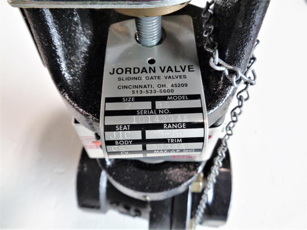 Jordan 2" NPT Sliding Gate Valve, Model 86, Range 25 - 60, Carbon Steel